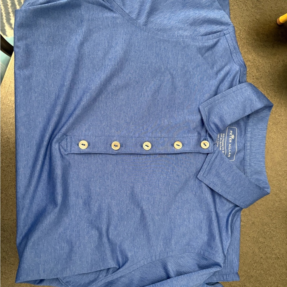 Peter Millar Heathered Blue Polo Shirt